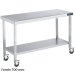 Mesa inox con ruedas y Balda Fondo 700