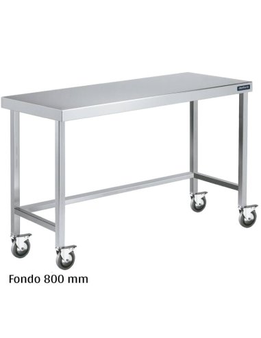 Mesa inox con ruedas Fondo 800 