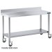 Mesa inox mural con ruedas y balda Fondo 800 