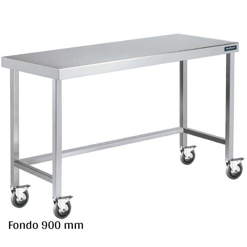 Mesa inox con ruedas Fondo 900 