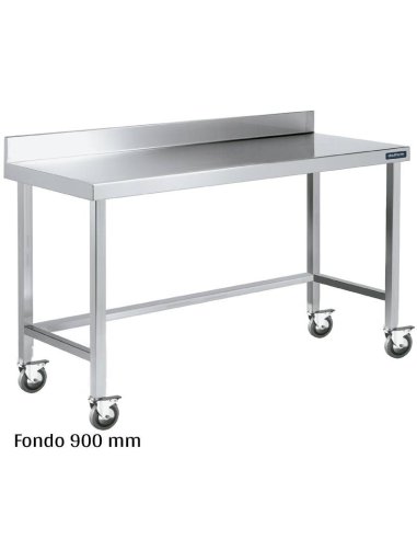 Mesa inox mural con ruedas Fondo 900 