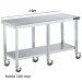Mesa inox con ruedas y balda F500 +2m DIFC150220+6R 