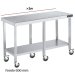 Mesa inox con ruedas y balda F600 +2m DIFC160220+6R 