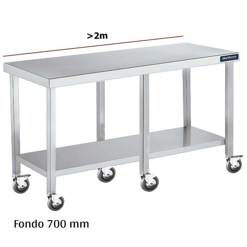 Mesa inox con ruedas Fondo 700