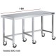 Mesa inox con ruedas F800 +2m DIFC080220+6R 