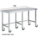Mesa inox con ruedas F900 +2m DIFC090220+6R 