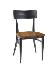 Silla cafeteria asiento madera IM188-M 2