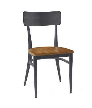Silla cafeteria asiento madera IM188-M