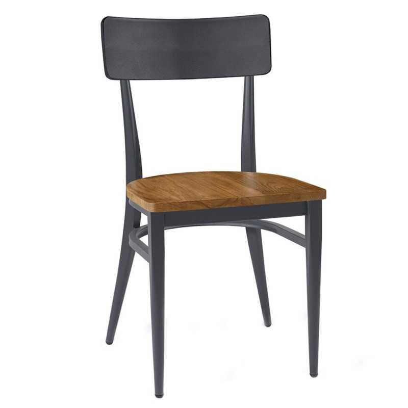 Silla cafeteria asiento madera IM188-M