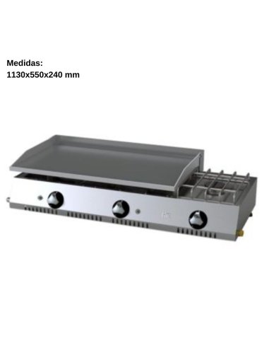 Plancha de gas con fogon 80 15mm IBER-PLC80RTF