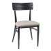 Silla cafeteria asiento tapizado IM188-T negro envejecido