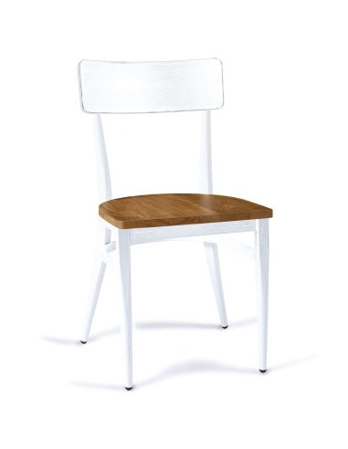 Silla cafeteria asiento madera IM188-M