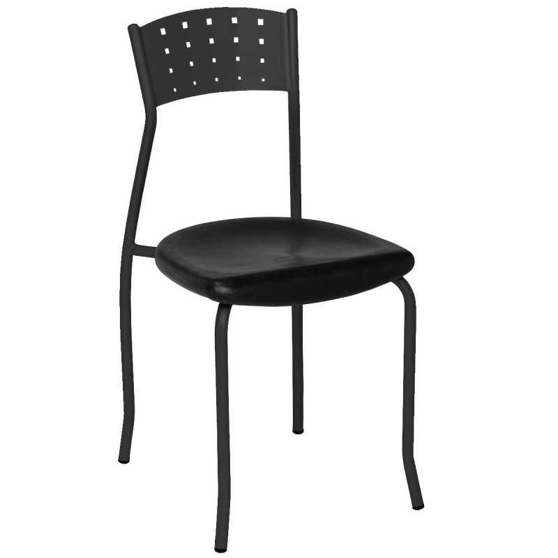 Silla hostelería 1R32EI asiento espuma integral plastificado negro