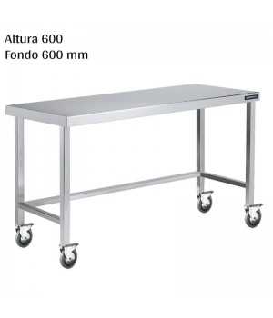 Mesa acero inoxidable - cocina inox Altura 600 Ruedas F600