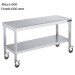Mesa cocina inox Altura 600 Ruedas y Balda F600 