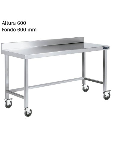 Mesa mural inox Altura 600 Ruedas F600 