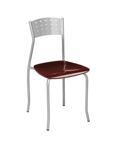 Silla Bar 1R32MAD hostelería asiento madera plastificado Aluminio