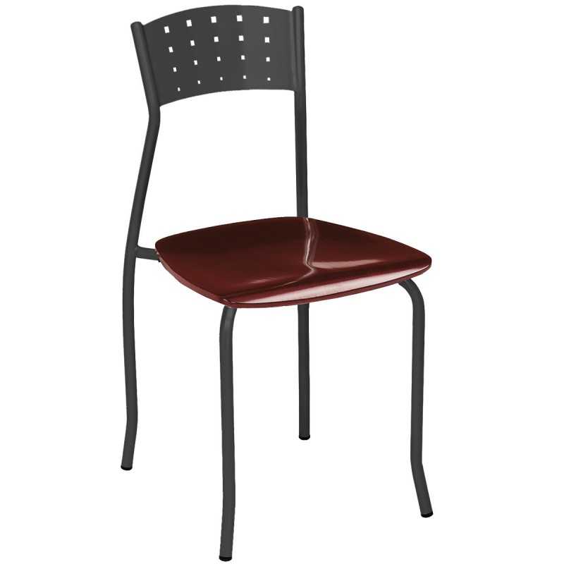 Silla Bar 1R32MAD hostelería asiento madera plastificado negro