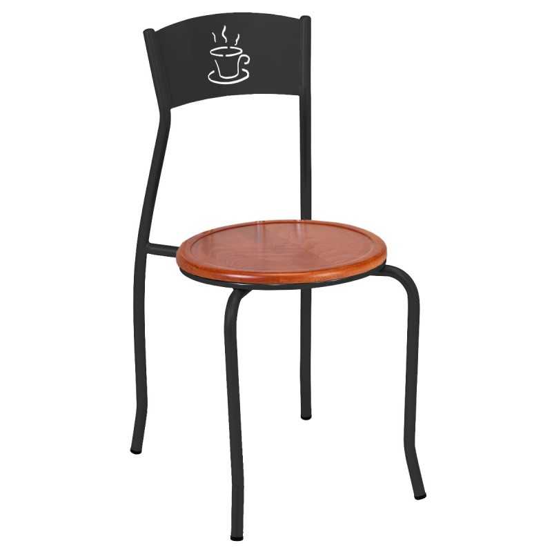 Silla Bar 1R33MAD hostelería plastificado negro