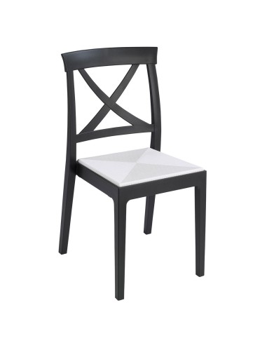 Silla bar apilable 1R128-P Antracita y Blanco