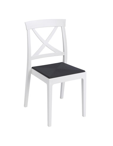 Silla bar apilable 1R128-P Blanco y Antracita