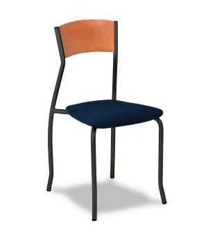 Silla Bar apilable madera y tapizada 1R55TM