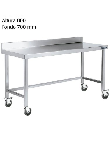 Mesa mural inox Altura 600 Ruedas F700