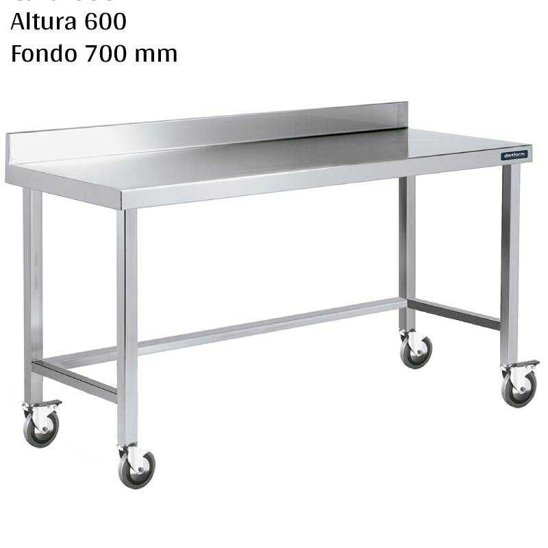 Mesa mural inox Altura 600 Ruedas F700