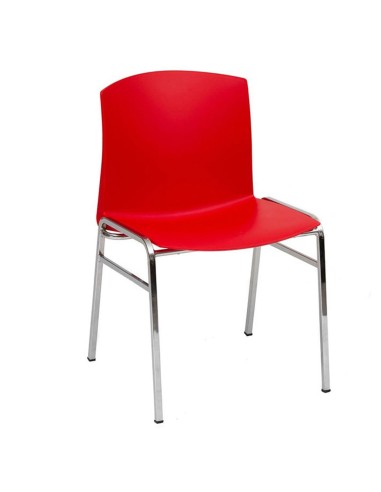 Sillas de cafeteria Patas Cromadas FYDEL Rojo