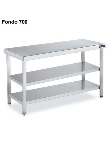 Mesa inox Doble Estante Fondo 70 DIFC270060