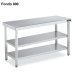 Mesa inox Doble Estante Fondo 80  DIFC280060