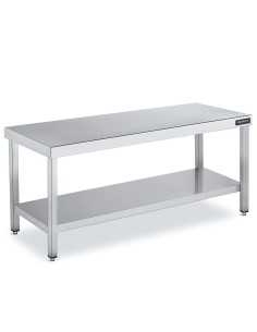 Mesa Acero Inoxidable Central con estante fondo 500 2