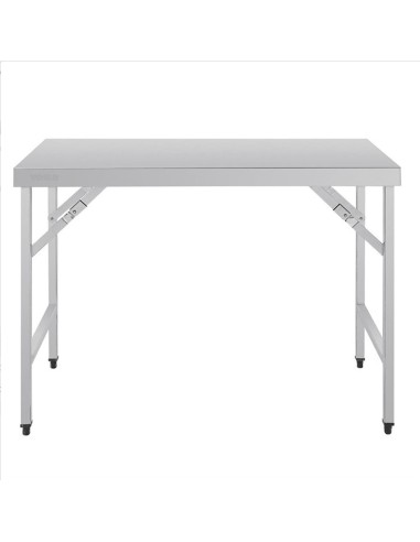 Mesa acero inoxidable plegable fondo 60 Vista Frontal