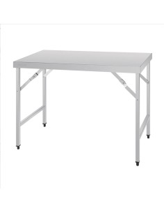 Mesa acero inoxidable plegable fondo 60 Vista Frontal 2
