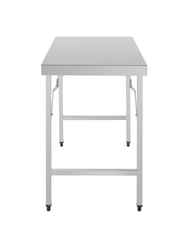 Mesa acero inoxidable plegable fondo 60 Vista Perfil