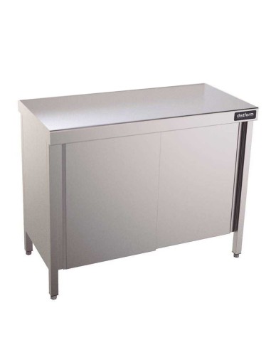 Mesa de trabajo acero inoxidable con puertas Correderas 600 DIFCP60200