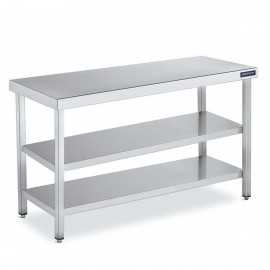 Mesa inox Doble Estante Fondo 60 DIFC260060