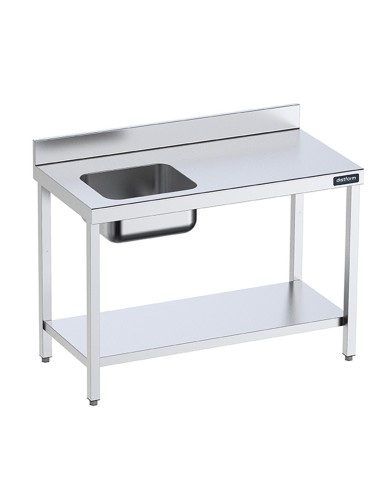 Mesa Acero inox. Chef con cubeta a la izquierda
