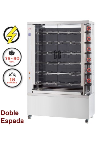 Asador de pollo electrico Vitro FE15DOBLE-EKO-V