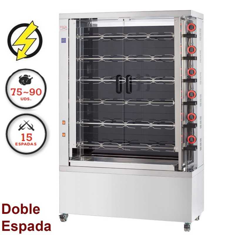 Asador de pollo electrico Vitro FE15DOBLE-EKO-V