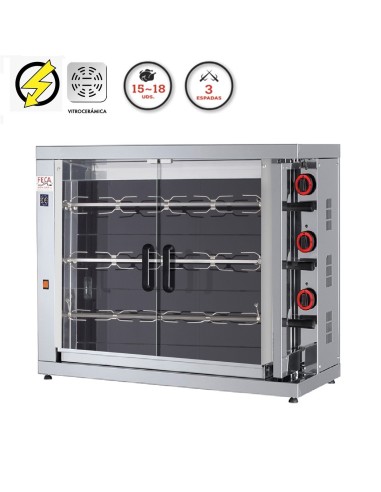 Maquina de asar pollos Vitrocerámica FE315-EKO-V