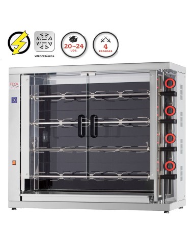 Maquina de asar pollos Vitrocerámica FE420-EKO-V