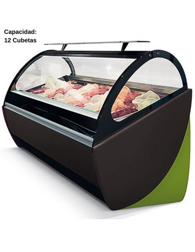 Vitrina de helados artesanales 12 Cubetas IFZ12