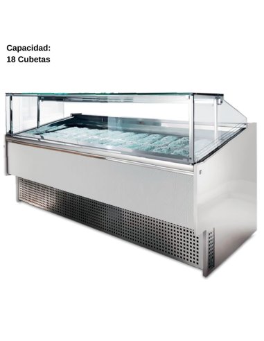 Vitrina de helados artesanales 18 Cubetas IFO18