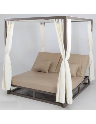 Cama balinesa exterior Marrón AGZANZÍBAR