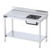 Mesa Inox. Chef  cubeta derecha con estante fondo 700