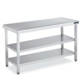 Mesa inox Doble Estante Fondo 80  DIFC280060