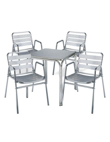 Conjunto aluminio CLASSIC 4sillasR1mesa