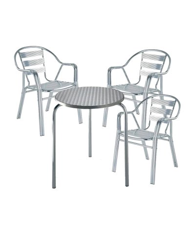 Conjunto aluminio CLASSIC 3sillasR1mesa