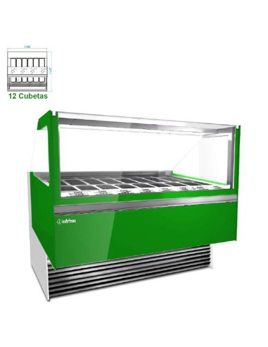 Vitrina expositora de helados 12 Cubetas IFG12